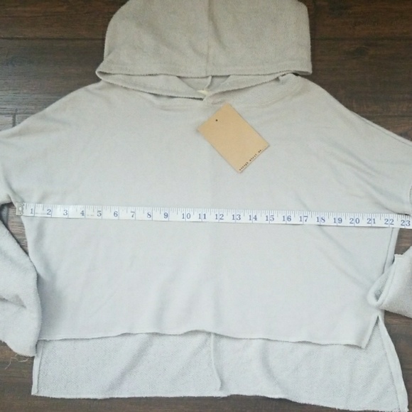 Enough About Me Cropped Terry Shirt Hoodie - Picture 3 of 7